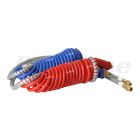 Freightliner Coiled Air Hose 15 Feet, 40 Inch Leads, Red and Blue Pair | 6001540CBR