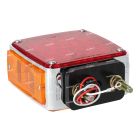 Signal-Stat Dual Face, LED, Red/Yellow Square, 24 Diode, Chrome, 3 Wire, Pedestal Light, Left Hand | 2759