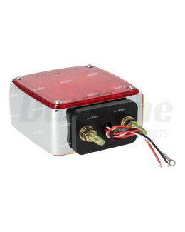 Signal-Stat Dual Face, LED, Red/Yellow Square, 24 Diode, Chrome, 3 Wire, Pedestal Light, Right Hand | 2758