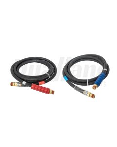 Phillips Ind. Rubber Air Lines 12’, pair, black rubber, with red and blue (emergency and service) grips | 11 8112