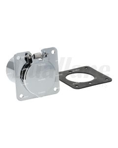 Phillips & Temro Weatherproof Receptacle Only - Four Hole Square Flange - Chrome Plated | 8606080