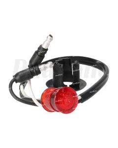 Truck-Lite 33 Series, LED, Red Round Polycarbonate Marker Light, 1 Diode, Black Nylon Flange Mount, 12V, Kit | 33080R